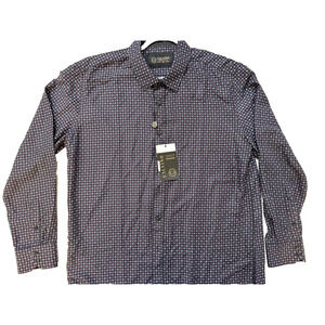 Calvino Shirt Mens XL Geometric Pattern Purple Blue Button Up Long Sleeve NWT